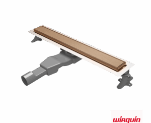 Επιδαπέδιο Κανάλι Ντουζιέρας Flat Linear 60cm, Wirquin Inox PVD Rose-Gold