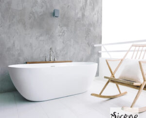 Μπανιέρα Solid Surface Ελεύθερης Τοποθέτησης CUSCO Freestanding 165x85, Sirene White Matt