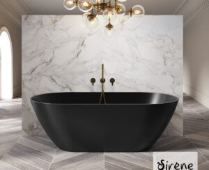 Μπανιέρα Solid Surface Ελεύθερης Τοποθέτησης CUSCO Freestanding 165x85, Sirene Black Matt