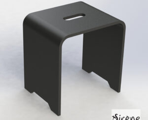 Κάθισμα Ντουζιέρας Design 38x38x31 Sirene Black Matt