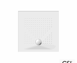 Ντουζιέρα Πορσελάνης Τετράγωνη 80x80 h.4 (4384) antislip Φ90 GSI White