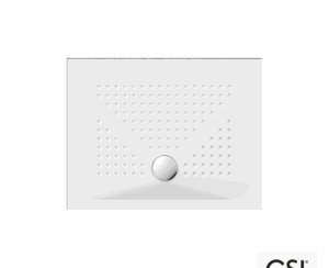 Ντουζιέρα Πορσελάνης Παραλληλόγραμμη 90x70 h.4 (4388) antislip Φ90 GSI White