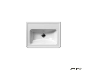 Νιπτήρας Πορσελάνης Classic 60x46 (1 οπή+2 προχ.) GSI White