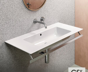Νιπτήρας Πορσελάνης Pura 102x46 (1 οπή+2 προχ.) GSI White