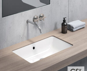 Νιπτήρας Πορσελάνης Kube 60x37 Υποκαθήμενος, GSI White