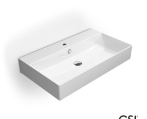 Νιπτήρας Πορσελάνης Kube-X 80x47 (1 οπή+2 προχ.) GSI White