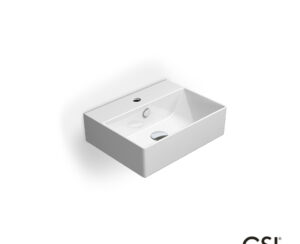 Νιπτήρας Πορσελάνης Kube-X 45x35 (1 οπή+2 προχ.) GSI White