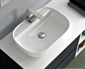 Νιπτήρας Πορσελάνης Glam56/R 56x38 (1 οπή) Scarabeo White