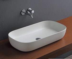 Νιπτήρας Πορσελάνης Glam 76x39 Scarabeo Pearl (White Matt)