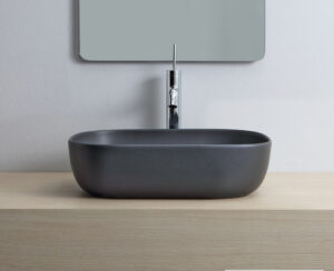 Νιπτήρας Πορσελάνης Glam 56x39 Scarabeo Ardesia (Black Matt)