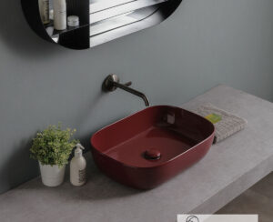 Νιπτήρας Πορσελάνης Glam 56x39 Scarabeo Cherry Glossy