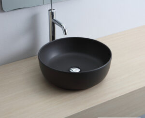 Νιπτήρας Πορσελάνης Glam Φ39 Scarabeo Ardesia (Black Matt)