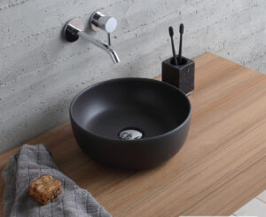 Νιπτήρας Πορσελάνης Glam Φ33 Scarabeo Ardesia (Black Matt)