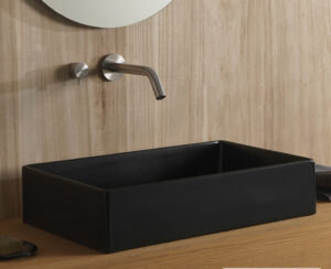 Νιπτήρας Πορσελάνης Teorema2.0 60x40 Scarabeo Ardesia (Black Matt)