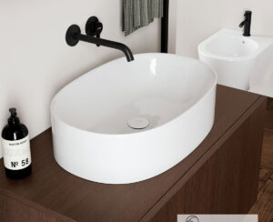 Νιπτήρας Πορσελάνης Skinny 60x40 Scarabeo White