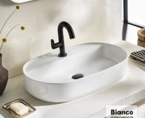 Νιπτήρας Πορσελάνης 60x40 (1 οπή) Bianco Ceramica White
