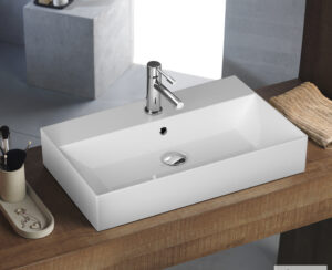 Νιπτήρας Πορσελάνης Tetra n 70x42 (1 οπή) Bianco Ceramica White