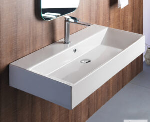 Νιπτήρας Πορσελάνης Tetra n 90x42 (1 οπή) Bianco Ceramica White