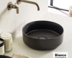 Νιπτήρας Πορσελάνης Φ36 Bianco Ceramica anthracite Matt