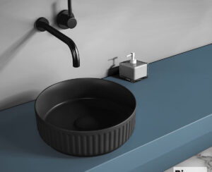 Νιπτήρας Πορσελάνης ETNA-S Φ36 Bianco Ceramica Black Matt