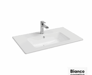 Νιπτήρας Πορσελάνης Flat 81,5x46,5 (1 οπή) Bianco Ceramica White
