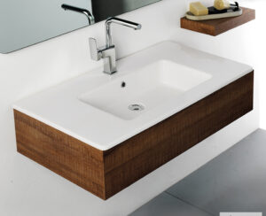 Νιπτήρας Πορσελάνης Flat 91,5x46,5 (1 οπή) Bianco Ceramica White