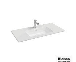 Νιπτήρας Πορσελάνης Flat 101,5x46,5 (1 οπή) Bianco Ceramica White
