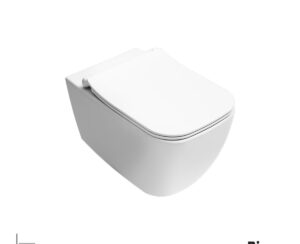 Λεκάνη Κρεμαστή MIZO/51,5 Rimless με κάλυμμα Slim Soft Close MS36SC, Bianco Ceramica White Matt