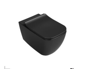 Λεκάνη Κρεμαστή MIZO/51,5 Rimless με κάλυμμα Slim Soft Close MS36SC, Bianco Ceramica Black Matt