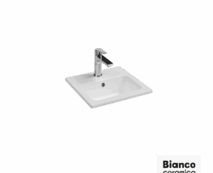 Νιπτήρας Πορσελάνης 40x36 (1 οπή) Bianco Ceramica White