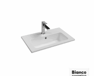 Νιπτήρας Πορσελάνης 60x36 (1 οπή) Bianco Ceramica White