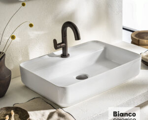 Νιπτήρας Πορσελάνης 55x40 (1 οπή) Bianco Ceramica White