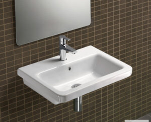 Νιπτήρας Πορσελάνης City 60x45 (1 οπή) Bianco Ceramica White