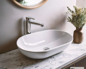 Νιπτήρας Πορσελάνης LOOP 57,5 x36,5 Bianco Ceramica White