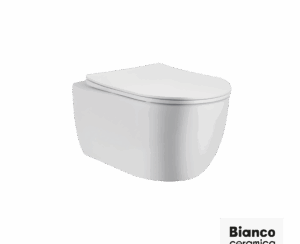 Λεκάνη Κρεμαστή ΜΑΥΑ/48,5 Rimless με κάλυμμα Slim Soft Close 9600SC, Bianco Ceramica White