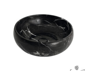 Νιπτηρας Μαρμαρινος Φ42 H.14 Fossil Marquina Nero