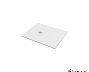 Ντουζιέρα Cast Marble (Χυτό μάρμαρο) με Βαλβίδα Slate 100 x 80 Sirene White Matt