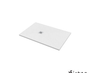 Ντουζιέρα Cast Marble (Χυτό μάρμαρο) με Βαλβίδα Slate 120 x 80 Sirene White Matt