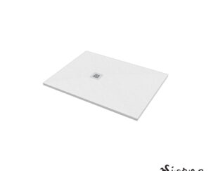 Ντουζιέρα Cast Marble (Χυτό μάρμαρο) με Βαλβίδα Slate 120 x 90 Sirene White Matt