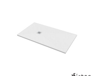 Ντουζιέρα Cast Marble (Χυτό μάρμαρο) με Βαλβίδα Slate 140 x 80 Sirene White Matt