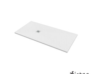 Ντουζιέρα Cast Marble (Χυτό μάρμαρο) με Βαλβίδα Slate 160 x 80 Sirene White Matt