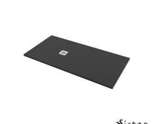 Ντουζιέρα Cast Marble (Χυτό μάρμαρο) με Βαλβίδα Slate 160 x 80 Sirene Black Matt