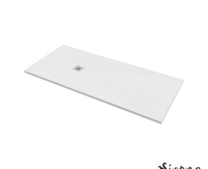 Ντουζιέρα Cast Marble (Χυτό μάρμαρο) με Βαλβίδα Slate 180 x 80 Sirene White Matt