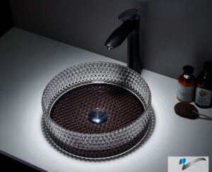 Νιπτήρας Γυάλινος RING-D Φ40 Voss GLass Black