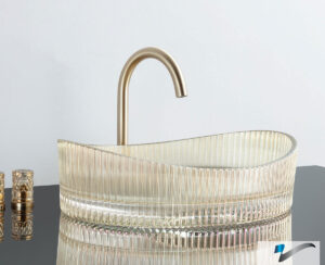 Νιπτήρας Γυάλινος CAVO 50x37,5 VOSS Glass Gold