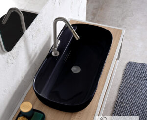 ΝΙΠΤΗΡΑΣ GLAM76/R 76x38 (1 οπή) SCARABEO ARDESIA (BLACK MATT)